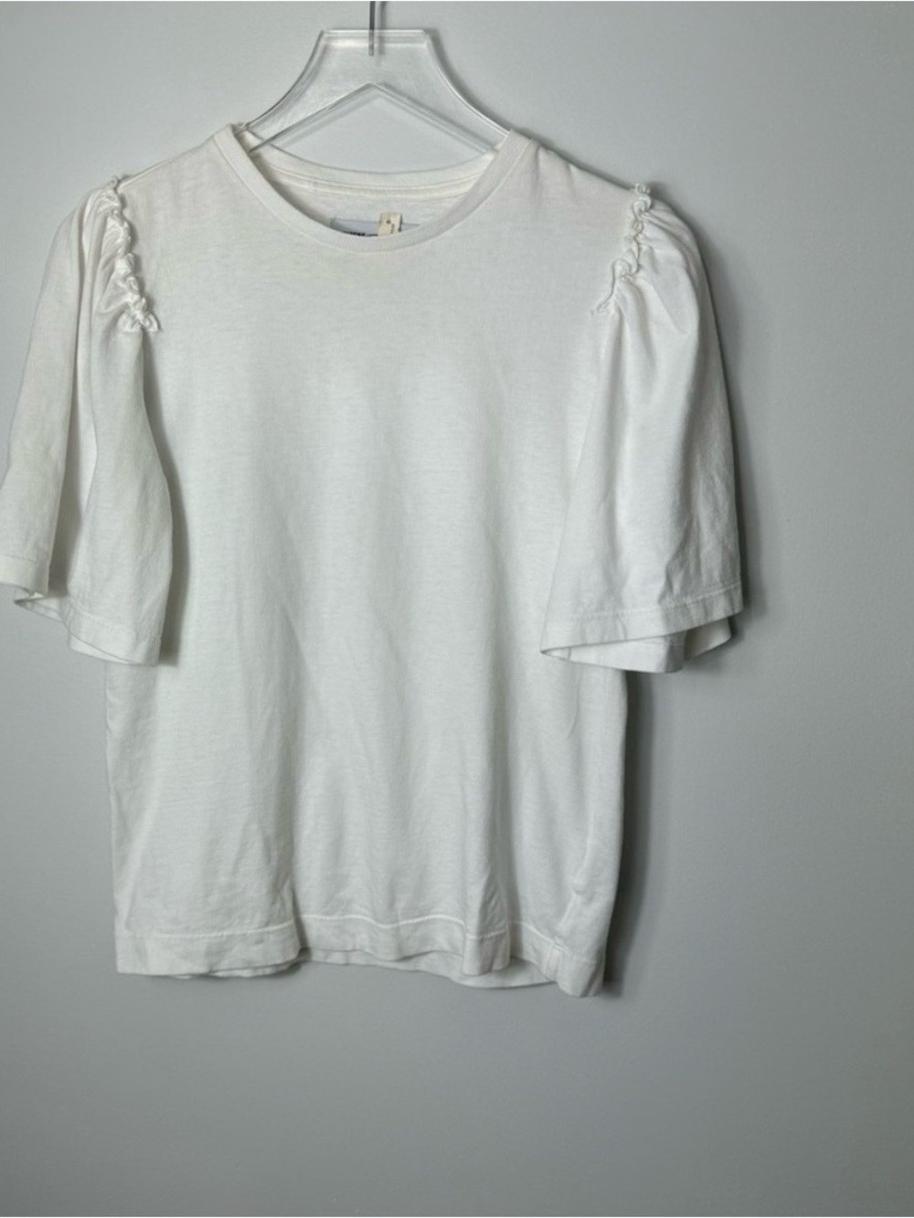Citizens of Humanity White Ruffle Sleeve T-Shirt – XS